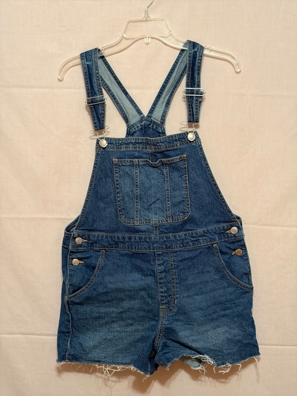 No Boundaries Light Blue Denim Short Overalls